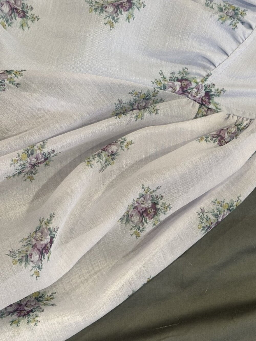 NWT GANNI Floral Smocked Midi Dress | Balloon Sleeves, V-Neck | Cottagecore - Picture 7 of 8